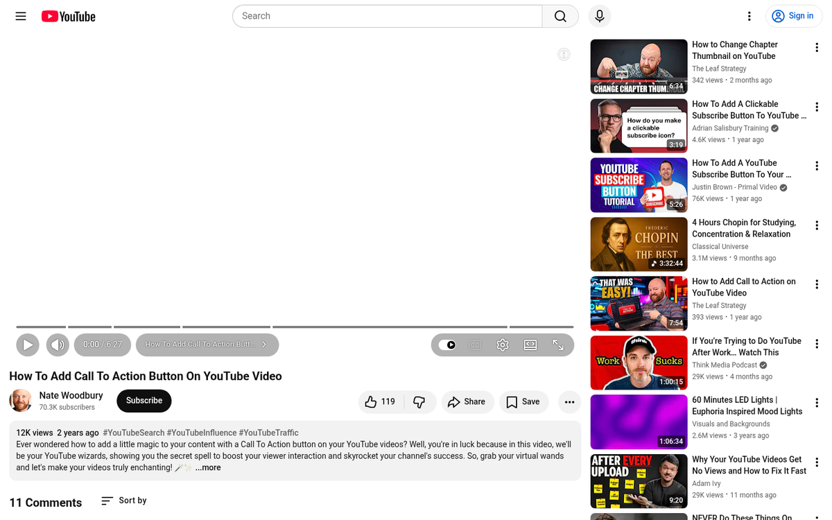 Subscribe button on video platform