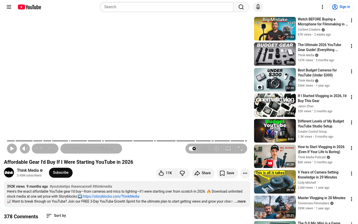 High quality video production setup equipment