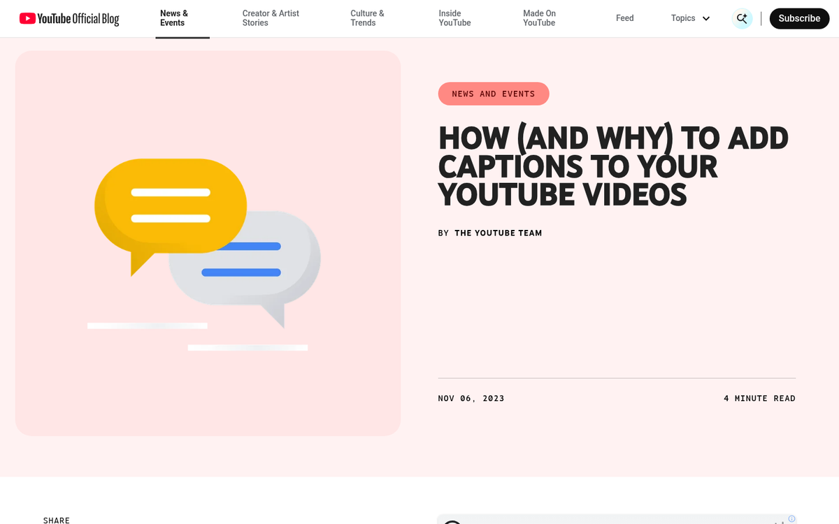 Video transcript text displayed on screen