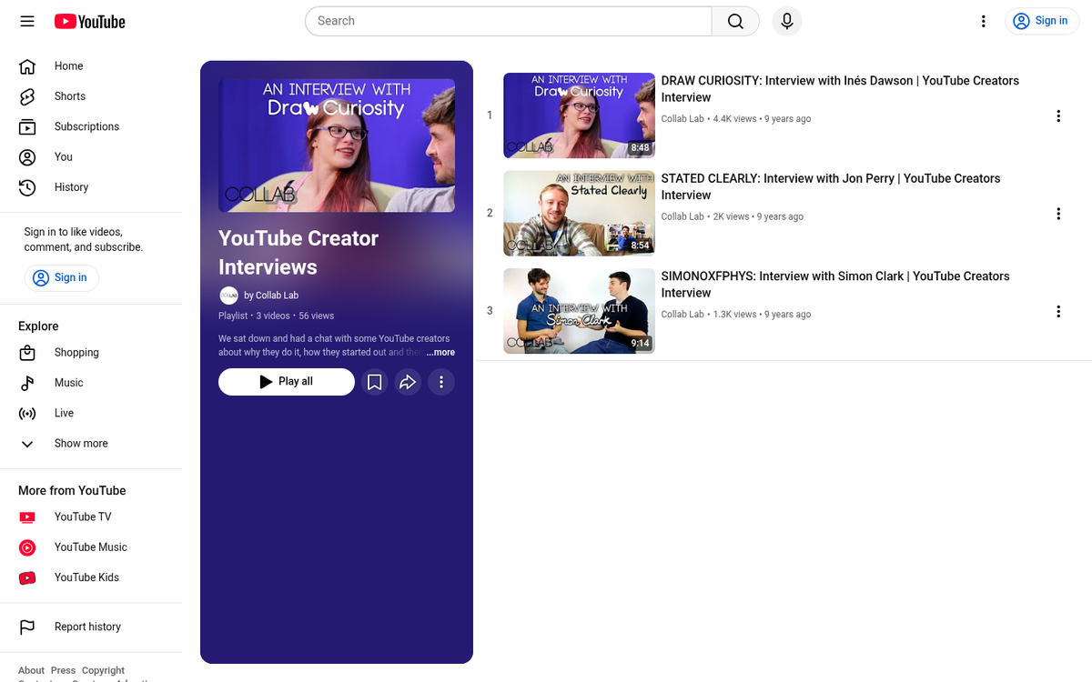 Two creators collaborating on a video together