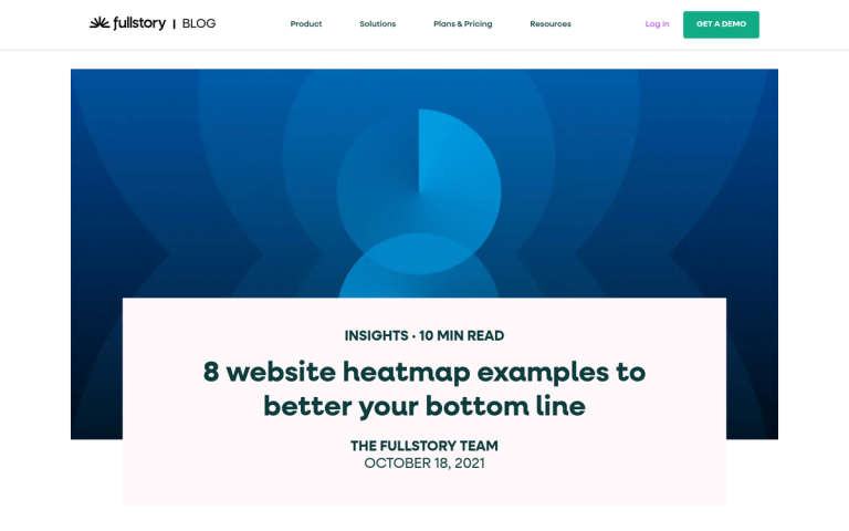 Website heatmap showing user click activity