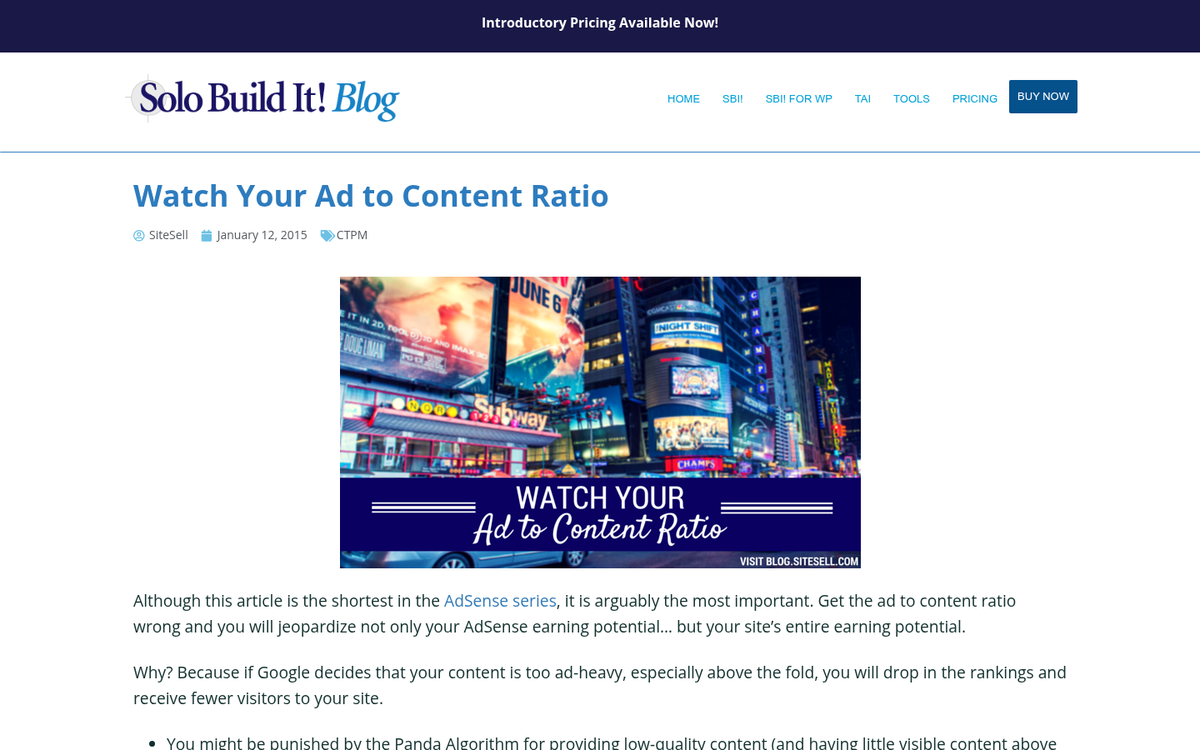 Google AdSense quality guidelines webpage screenshot