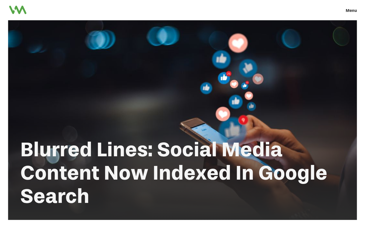 Social media icons on a website screen