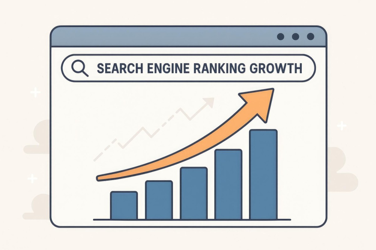 Arrows pointing upward showing website traffic growth