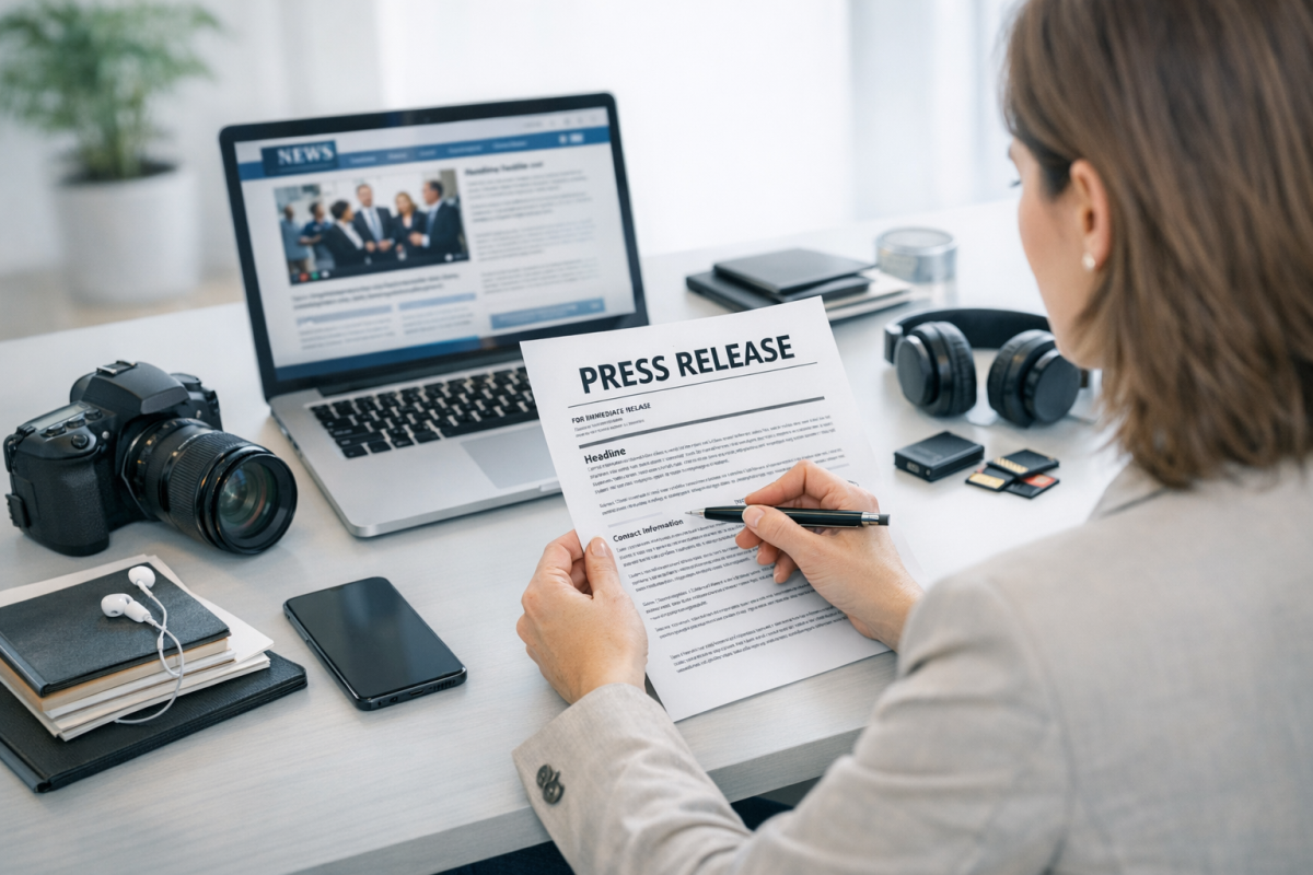 Press release document with proper formatting layout