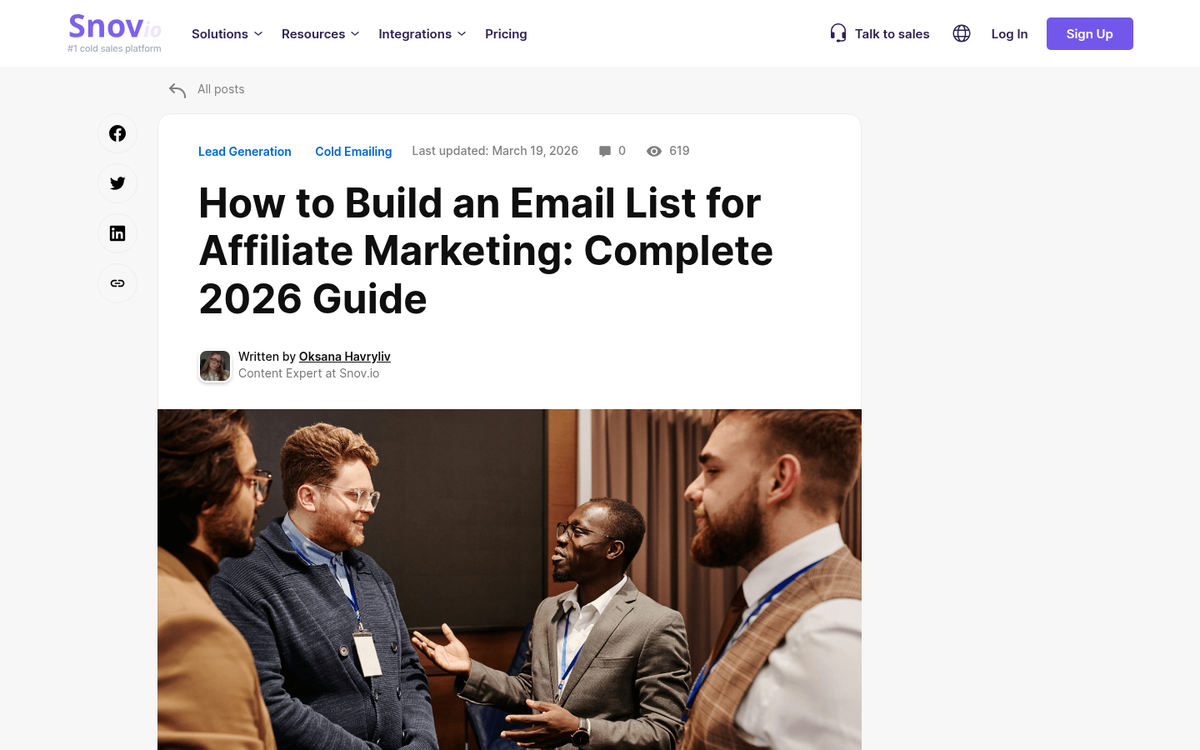 Email signup form on a website