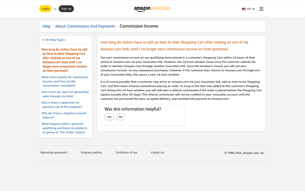 Amazon affiliate referral link sharing screen