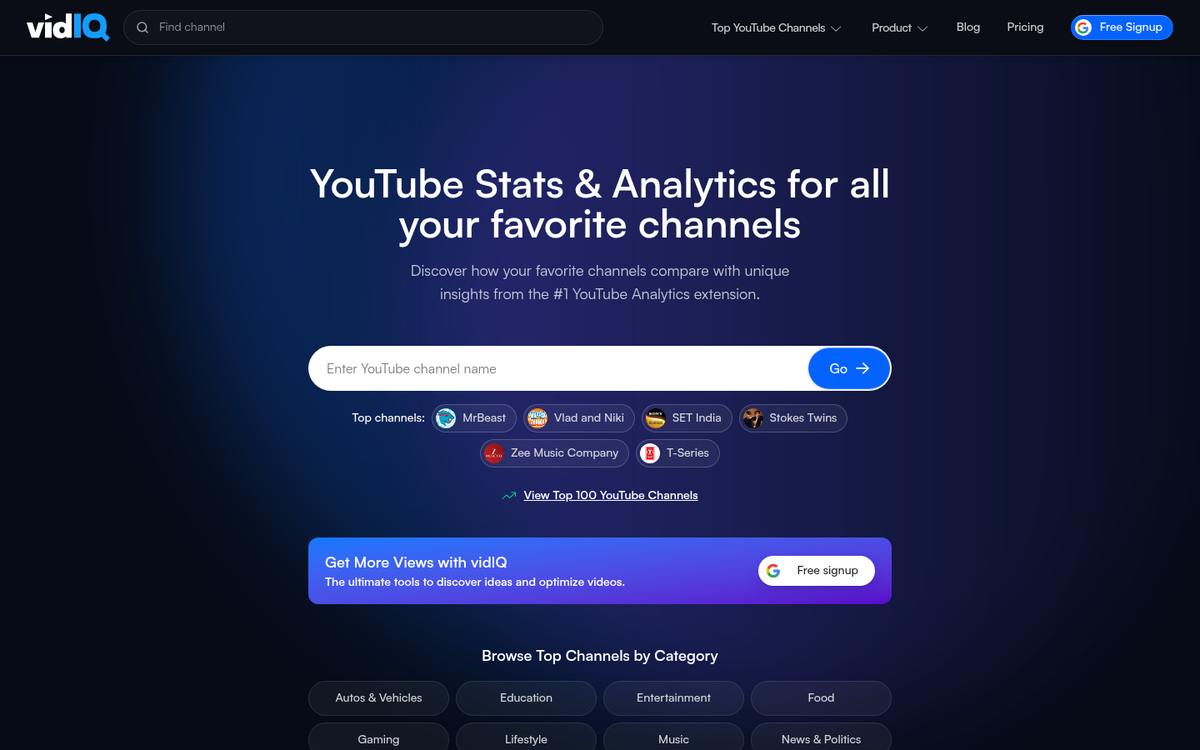 YouTube analytics dashboard showing traffic scale metrics