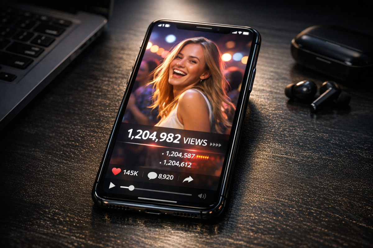 Bar chart showing YouTube video view statistics