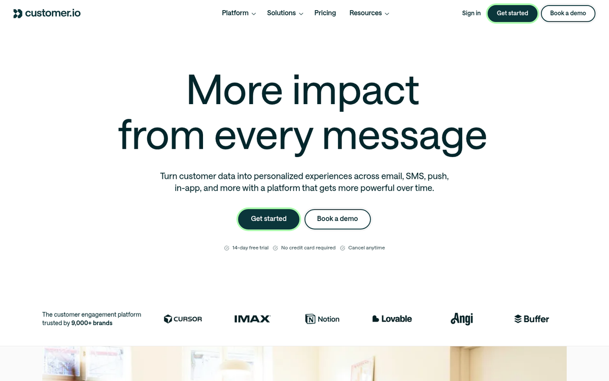 SaaS behavioral email automation dashboard interface
