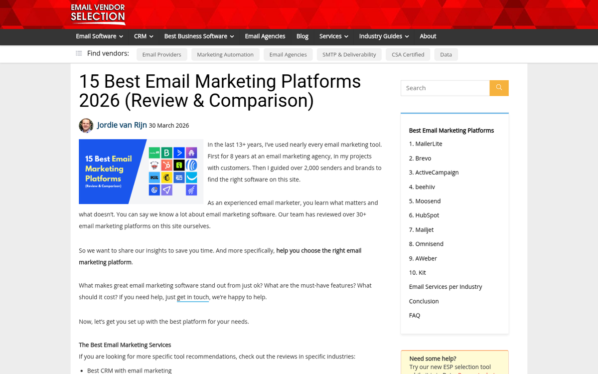 Simple email campaign creator interface screenshot