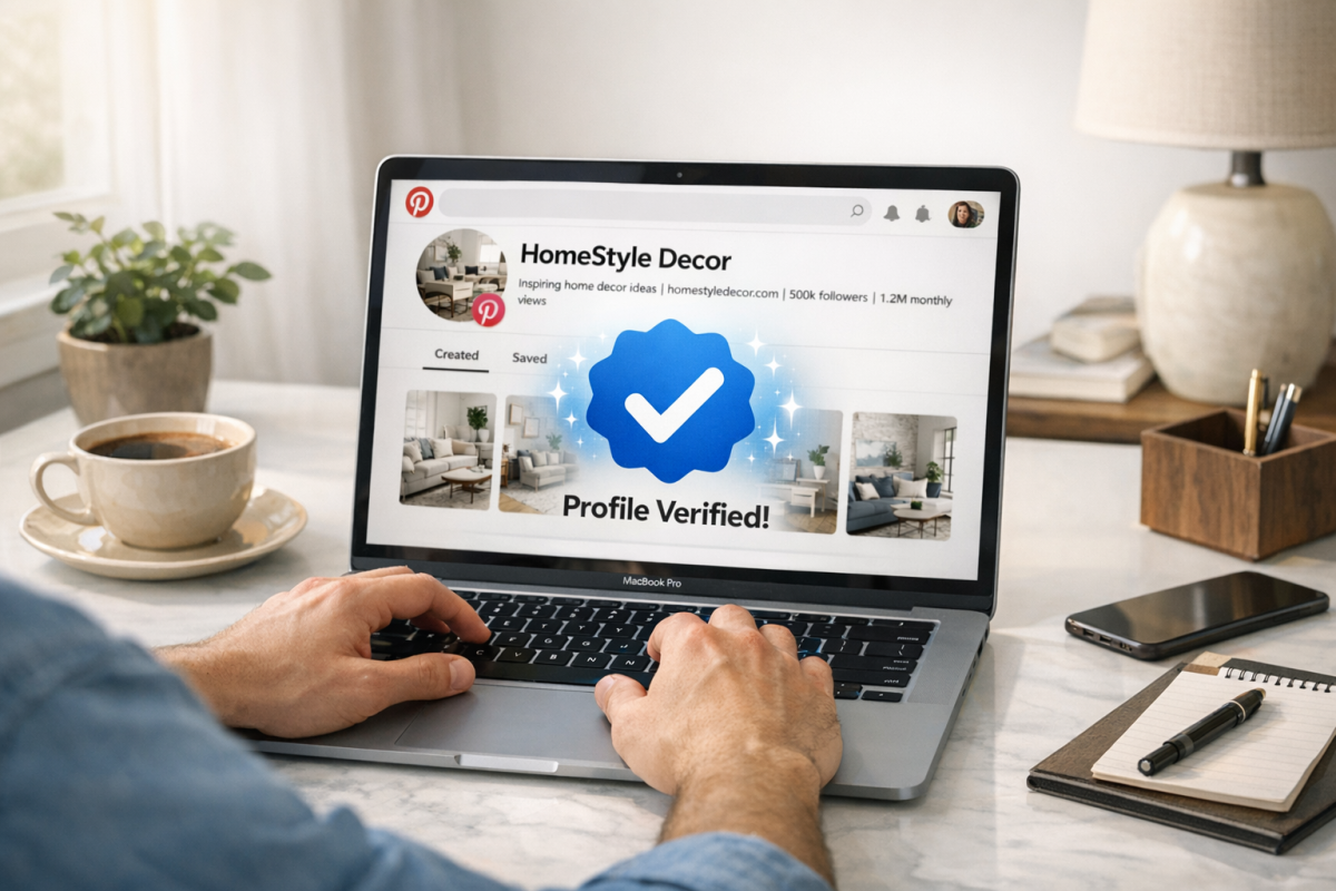 Pinterest account verification settings screen