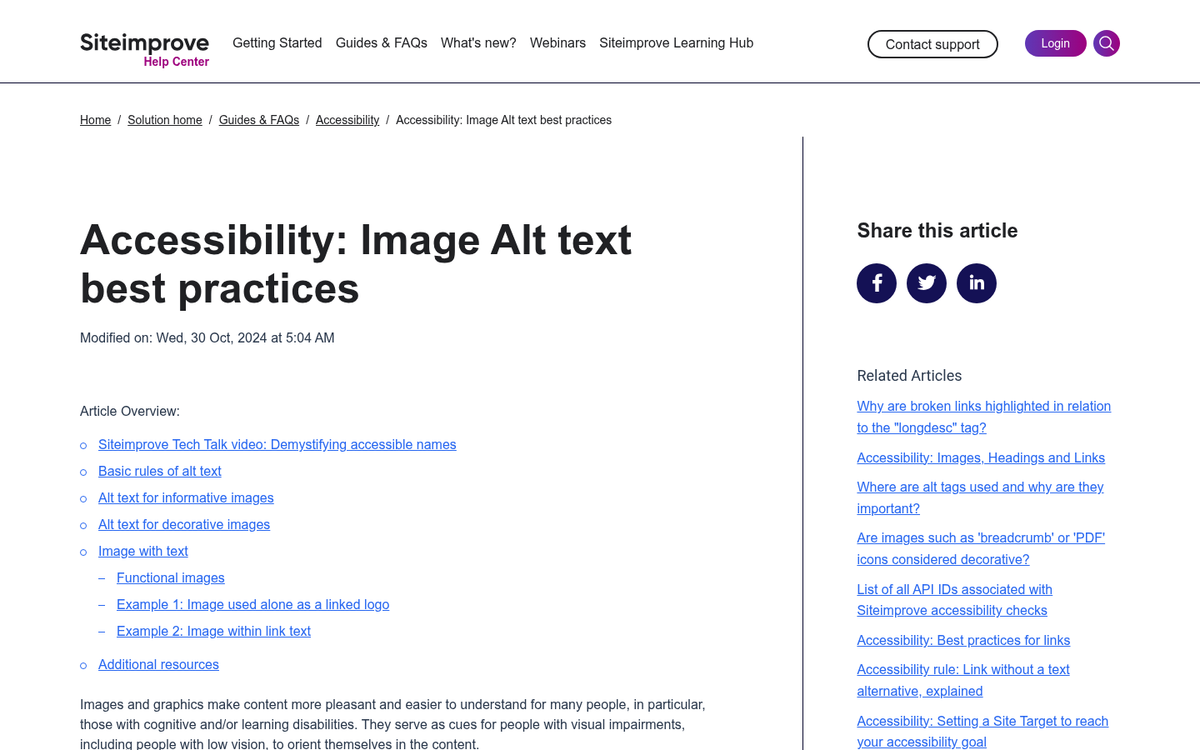 Screenshot showing descriptive alt text in code