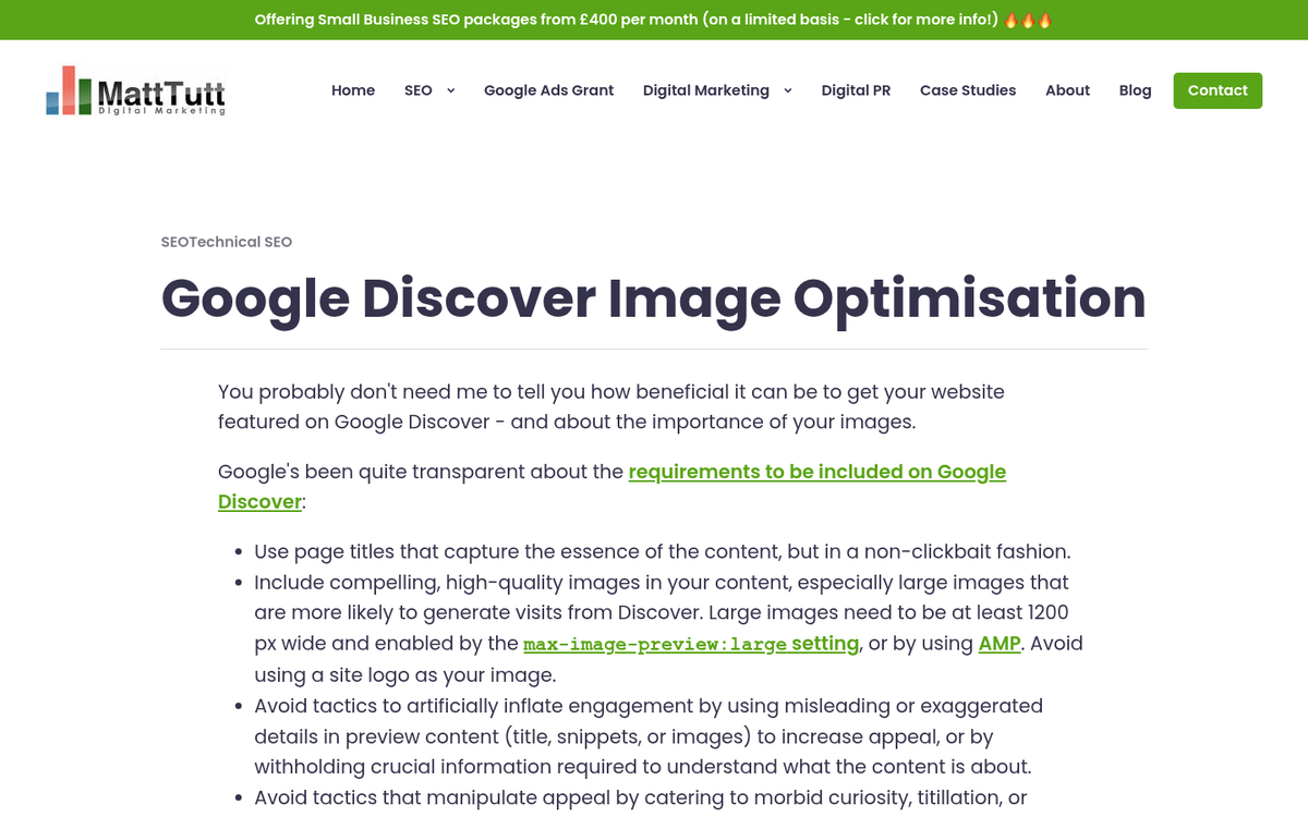 Google Discover feed on mobile device
