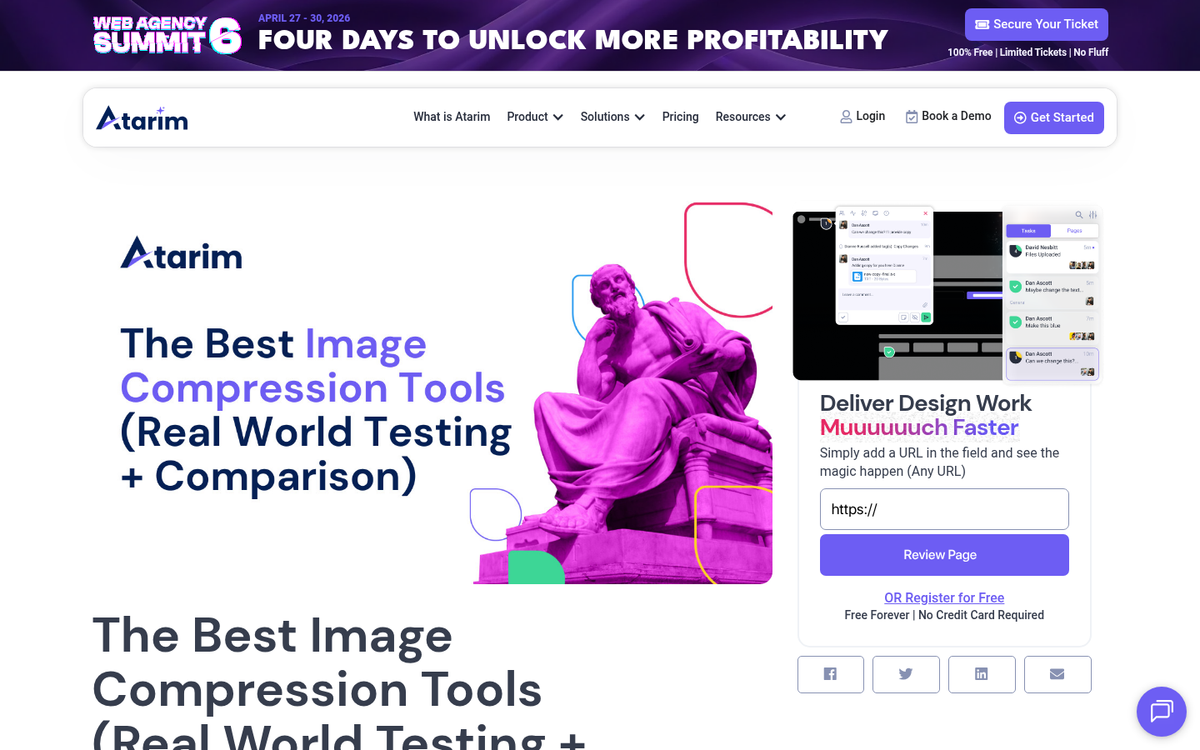 Compressed image file size comparison tool