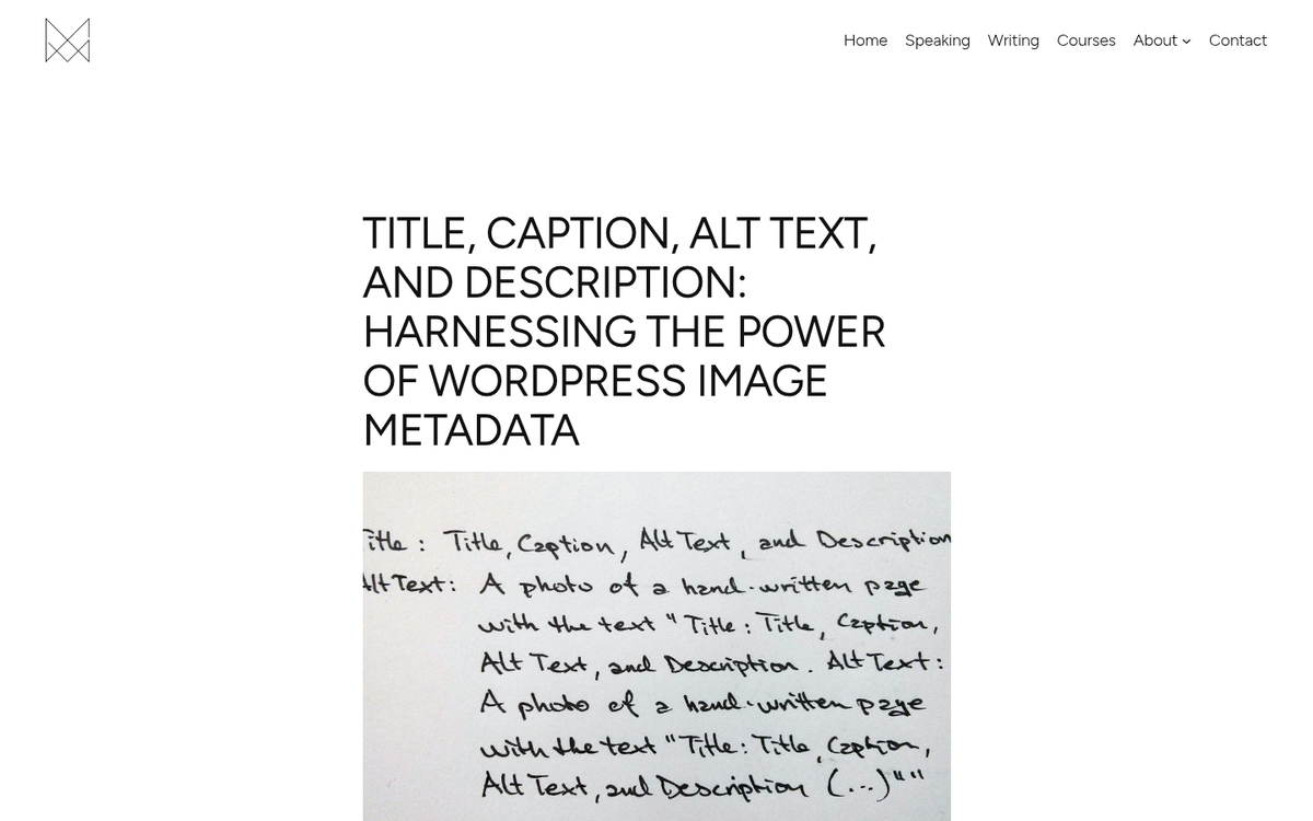 Screenshot of image metadata fields form