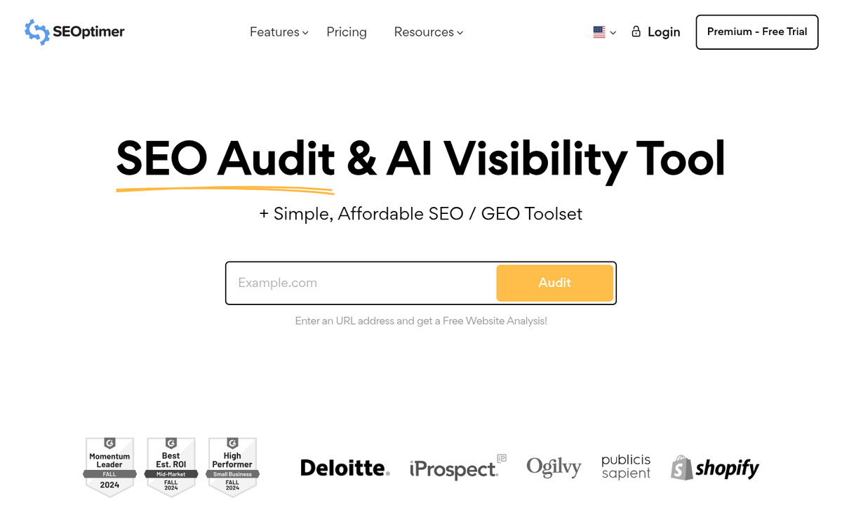 Website audit dashboard showing technical errors