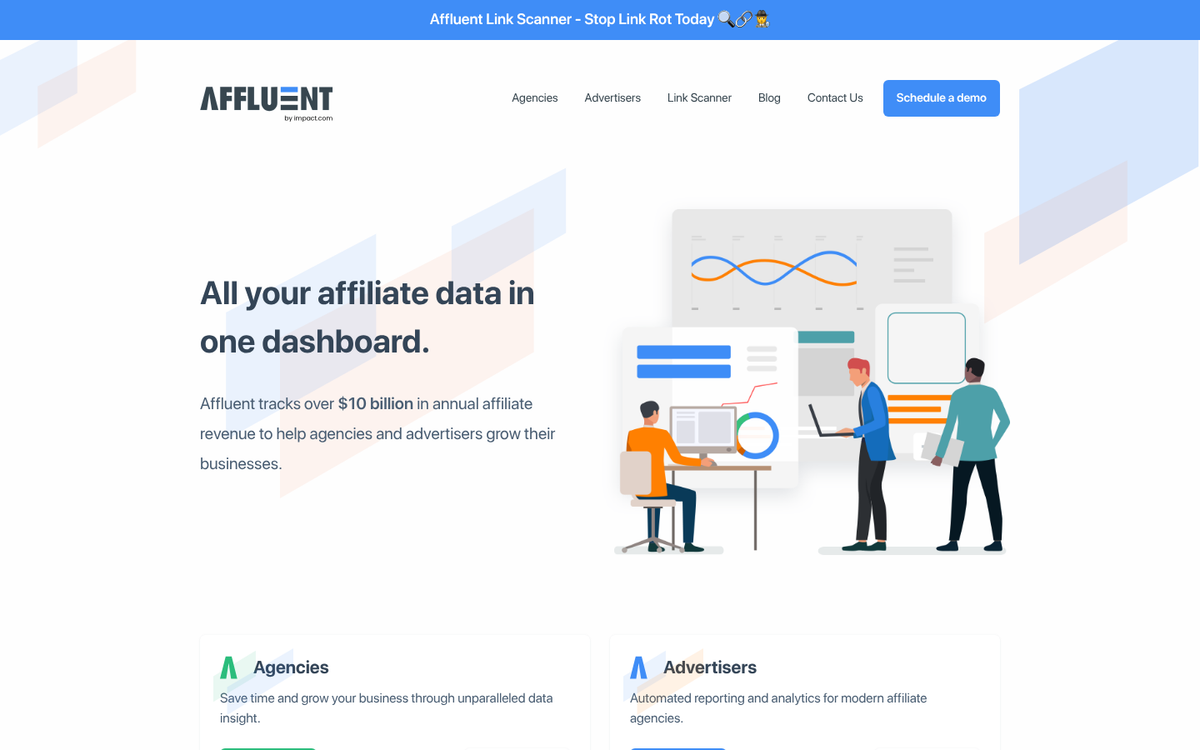 Screenshot of affiliate marketing tools dashboard