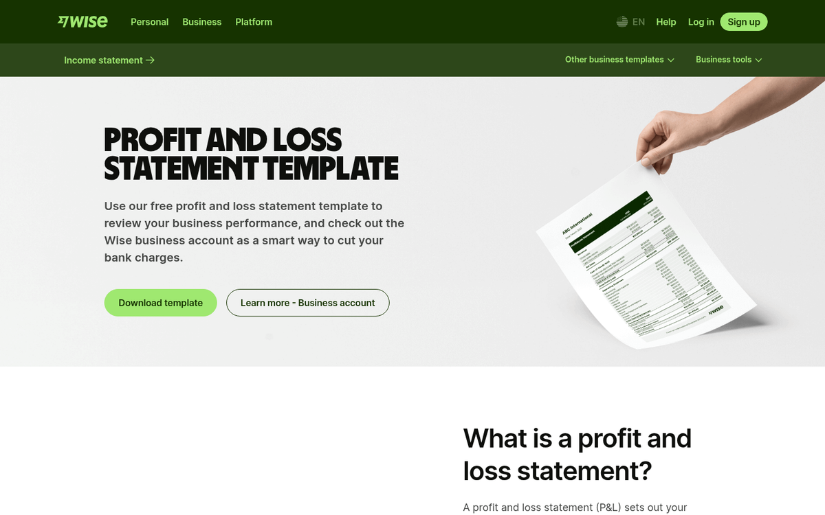 Profitable website analytics dashboard screenshot