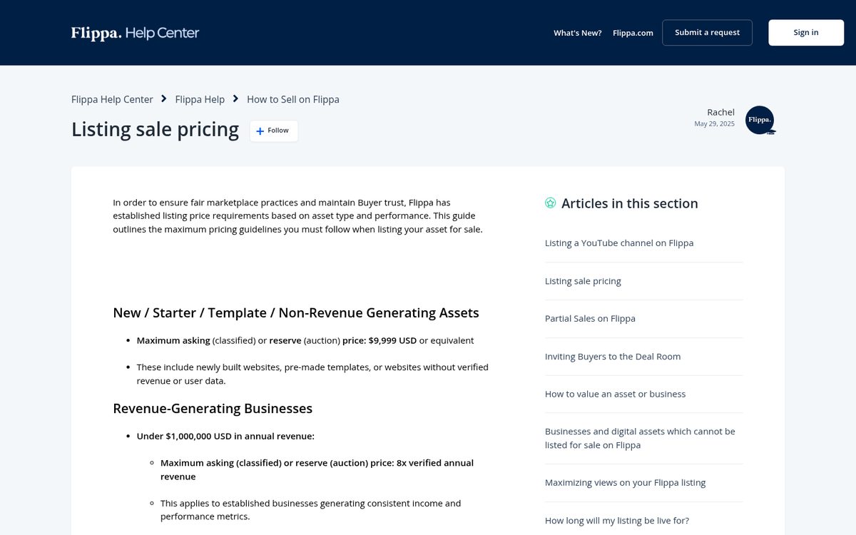 Website pricing chart with reasonable value range