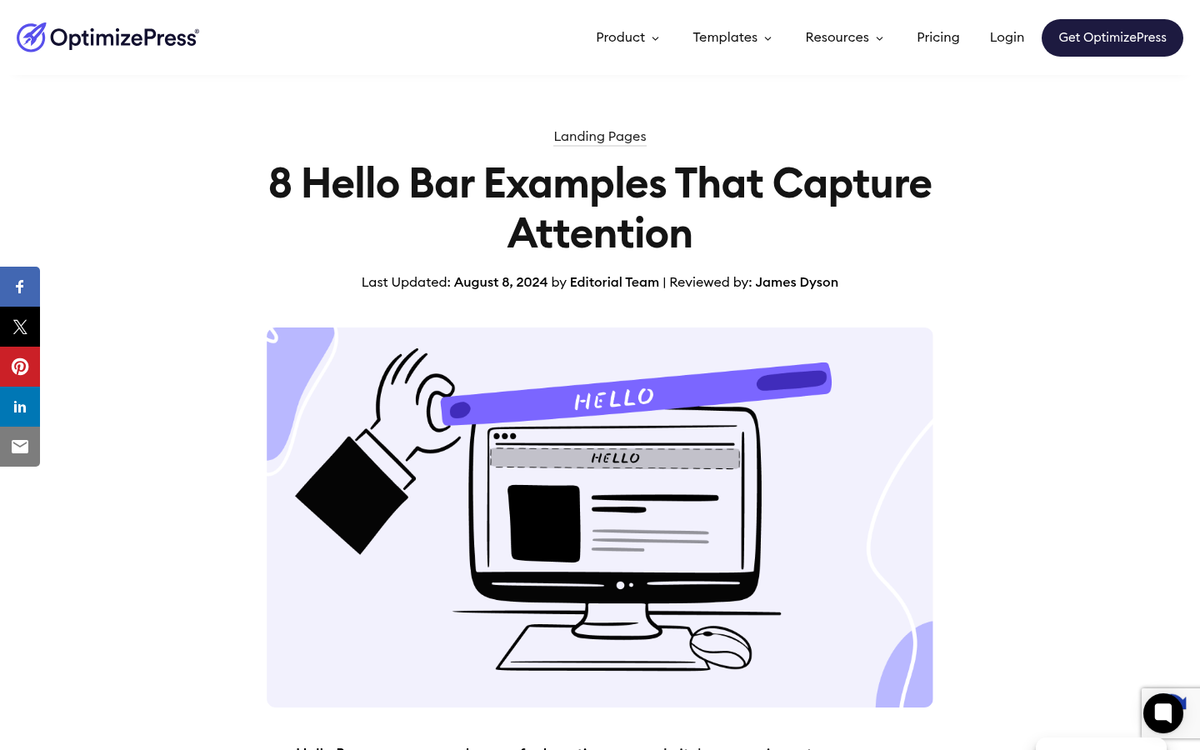 Sales landing page screenshot example