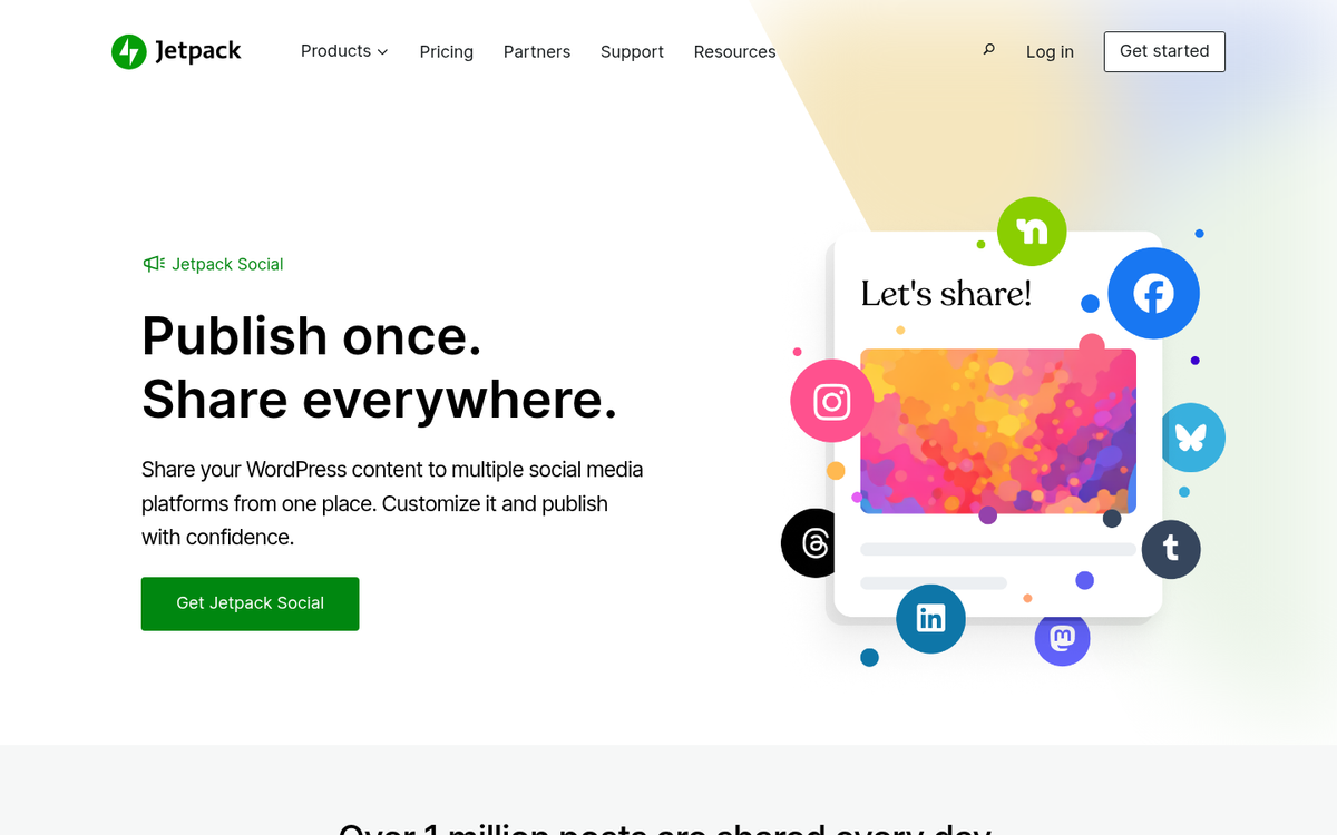 WordPress social media plugin settings panel