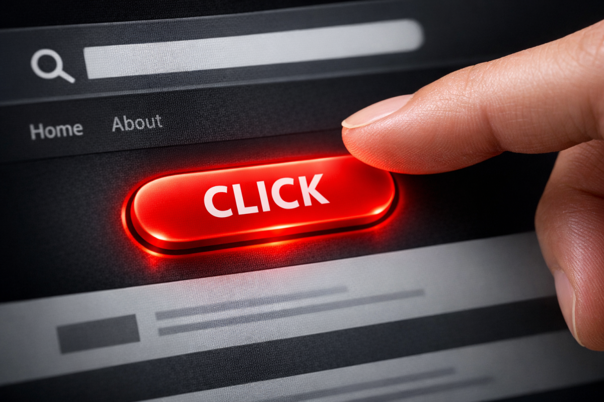 Bold call to action button on webpage