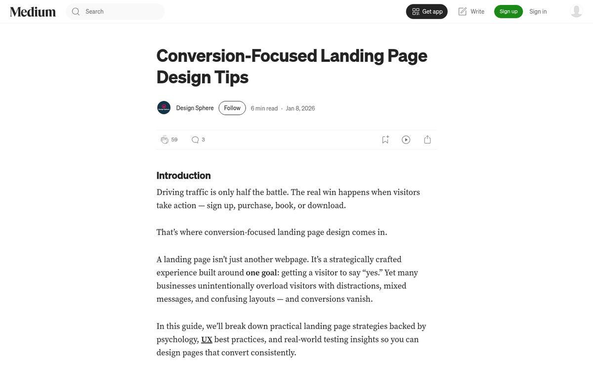 Simple landing page form with few fields