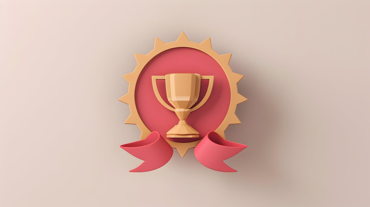 Badges and points reward system illustration