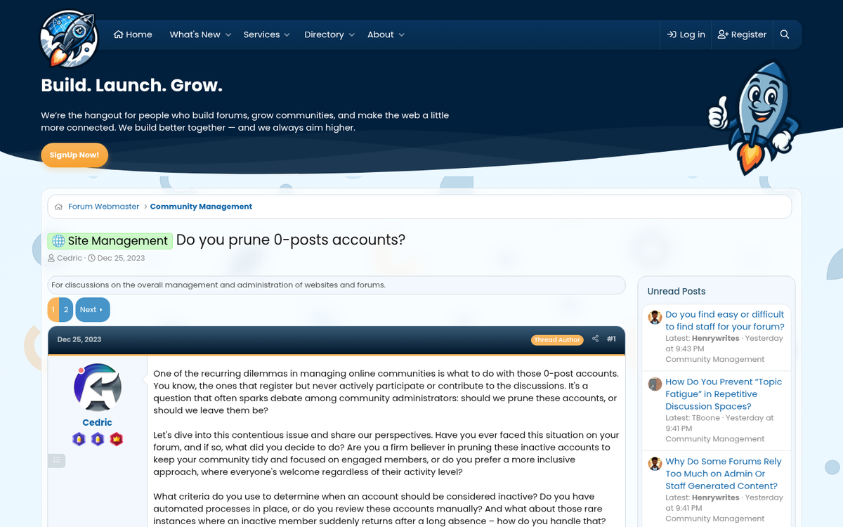 Forum with inactive subforum sections hidden