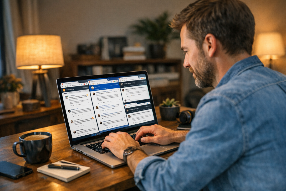 People engaging in online community discussions