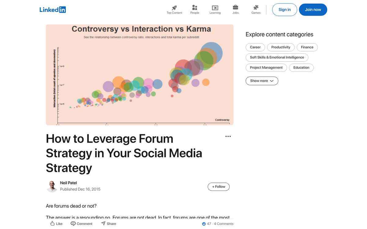 Forum social media account management dashboard