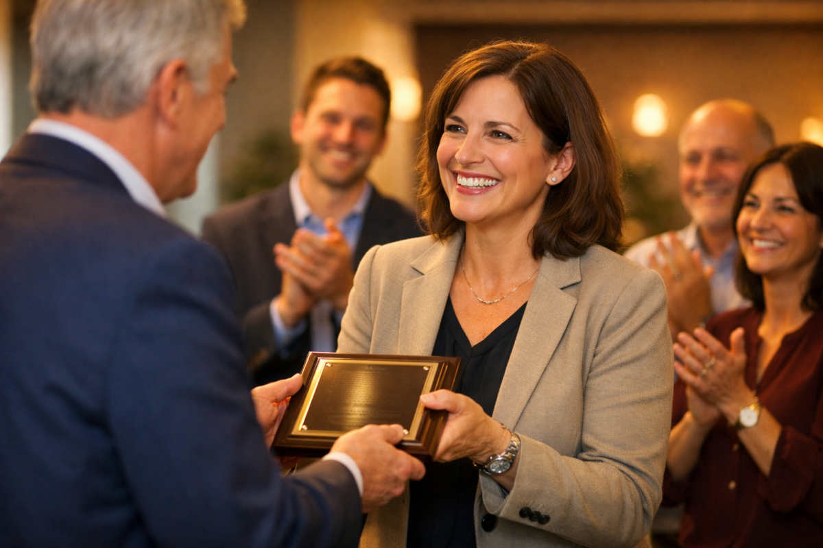 Forum member receiving a spotlight award