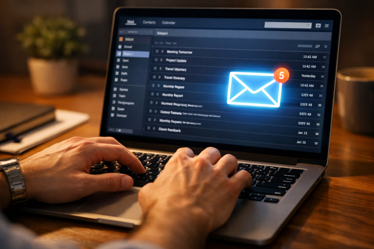 Email notification icon with envelope symbol