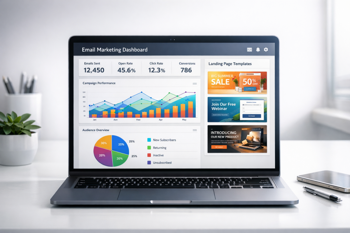 GetResponse landing page builder interface screenshot