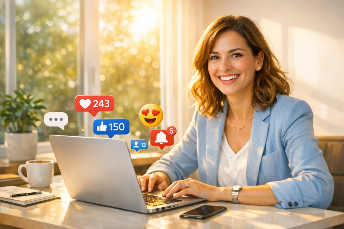 Smiling person giving thumbs up gesture