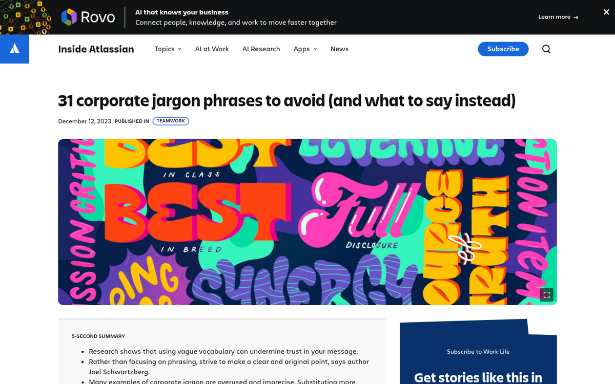 Simple clear language on a screen