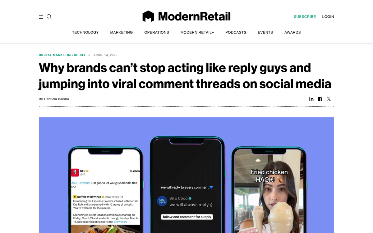 Person replying to social media comments