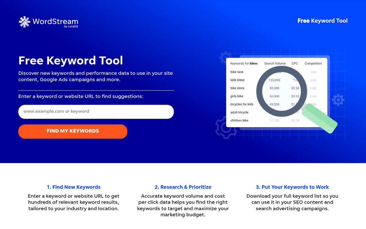 Unfocused keyword research on a screen