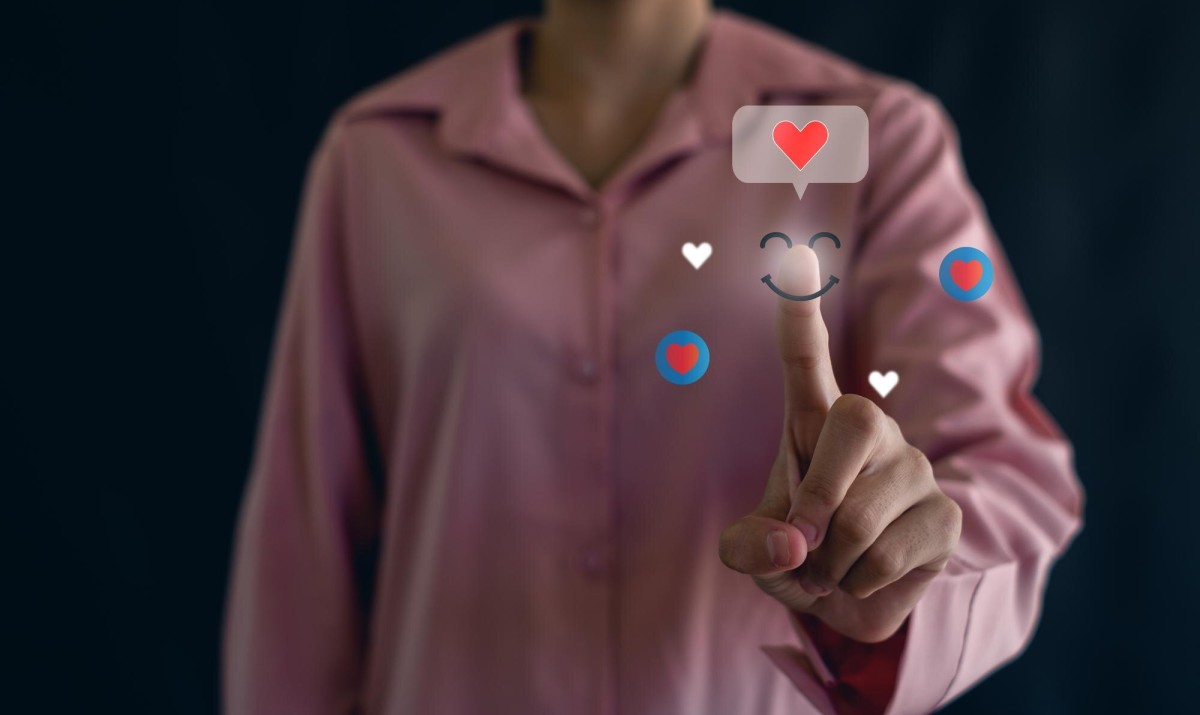 Person reposting content on Twitter app