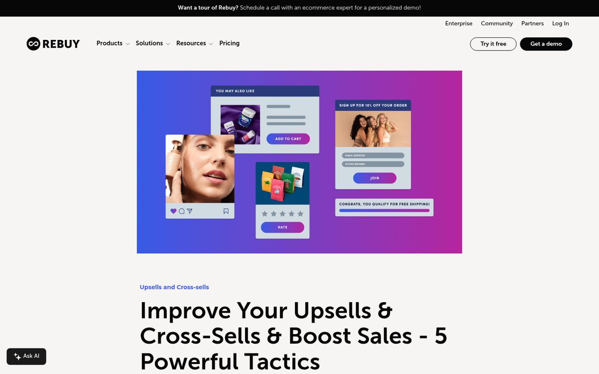 Upsell accessories displayed as contest prizes