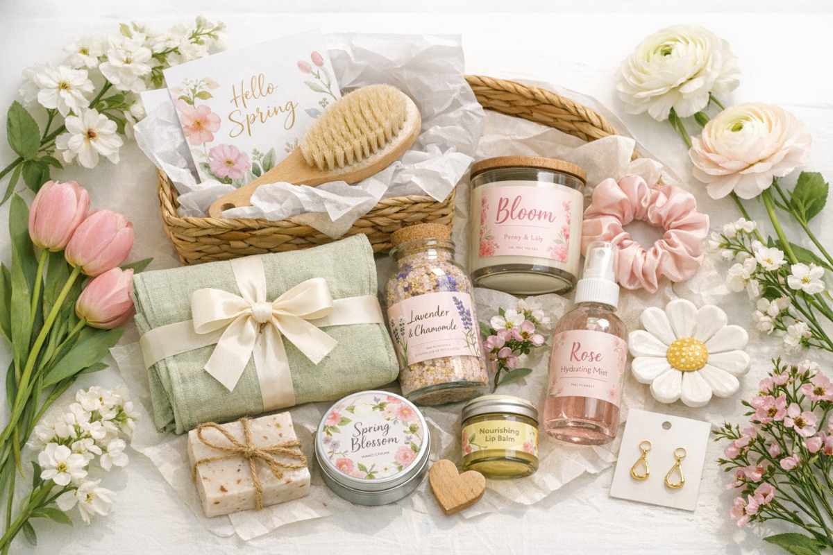 Curated themed gift collection prize display