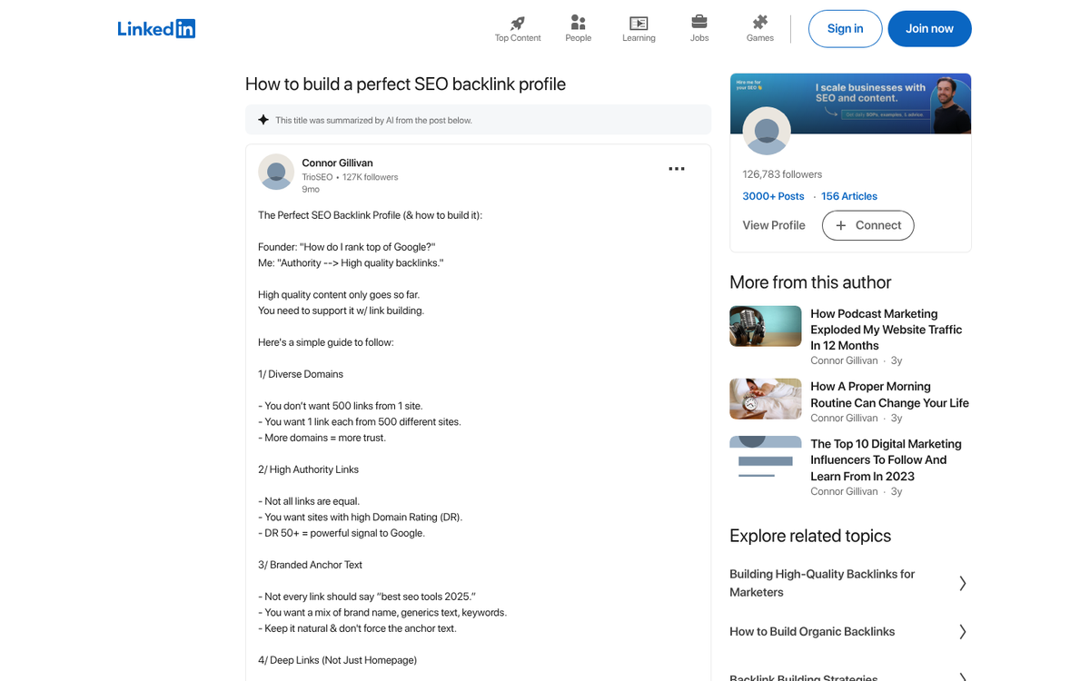 Website backlink profile network diagram visualization