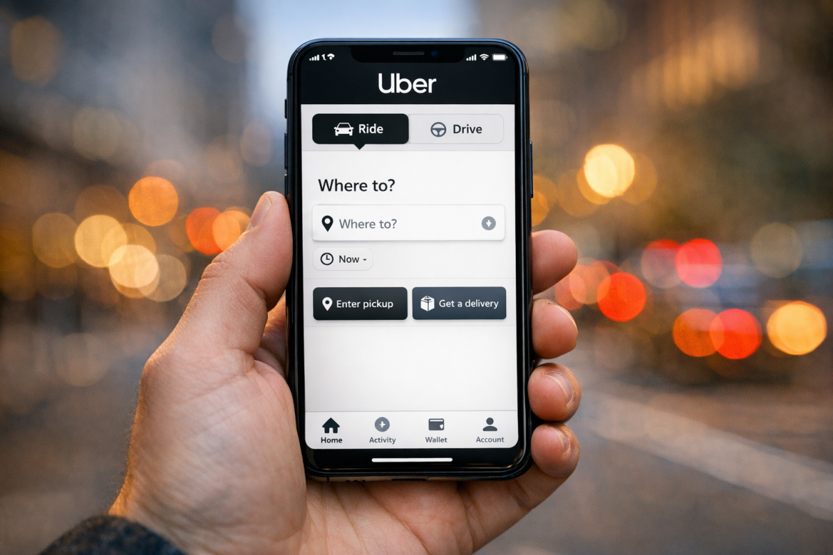 Uber app call-to-action marketing campaign example