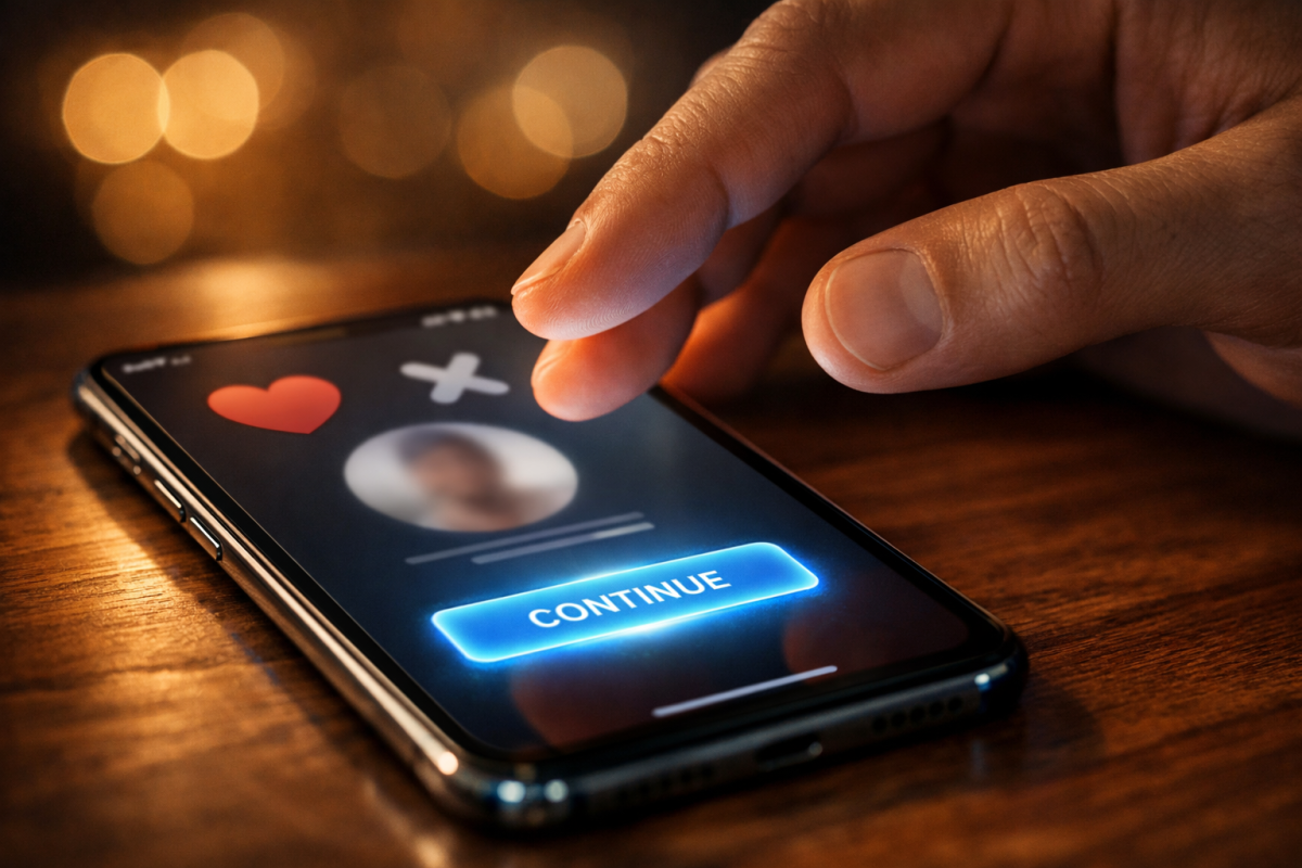 OKCupid dating app call to action example