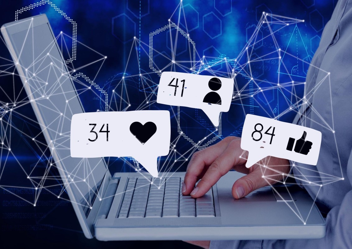 Person engaging actively on social media platform