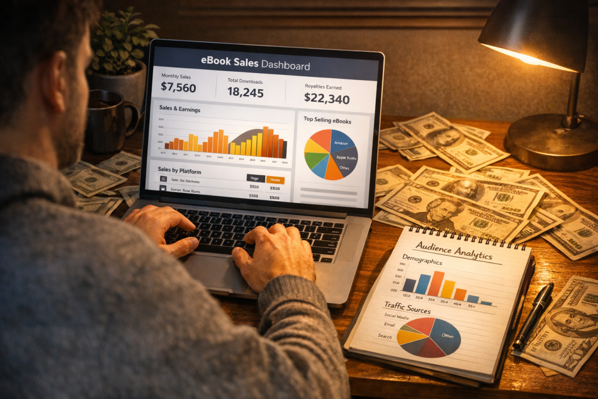 Person deciding on an eBook price