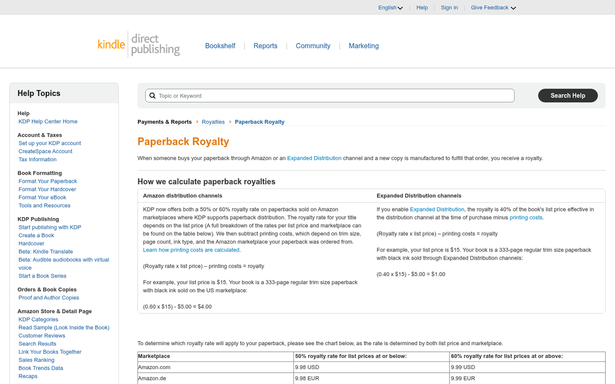 eBook selling platform website screenshot