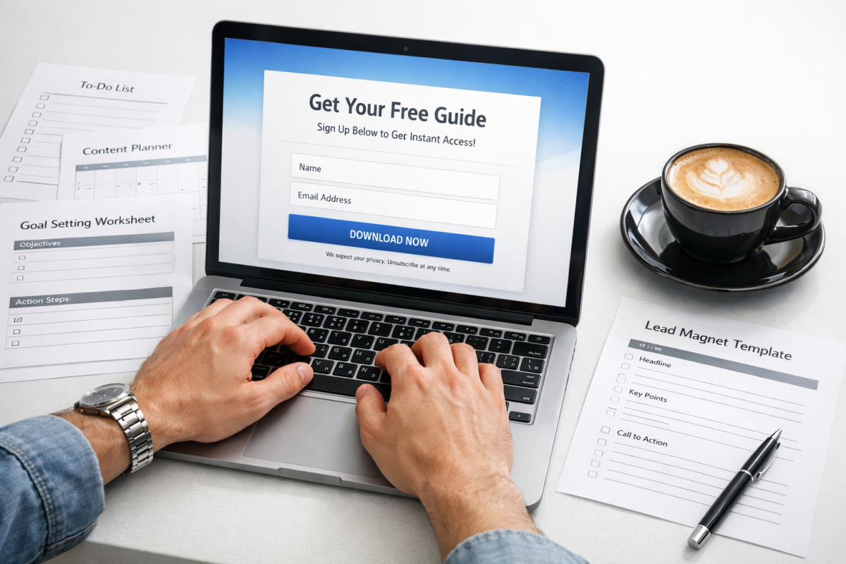 Lead magnet opt-in form with free offer