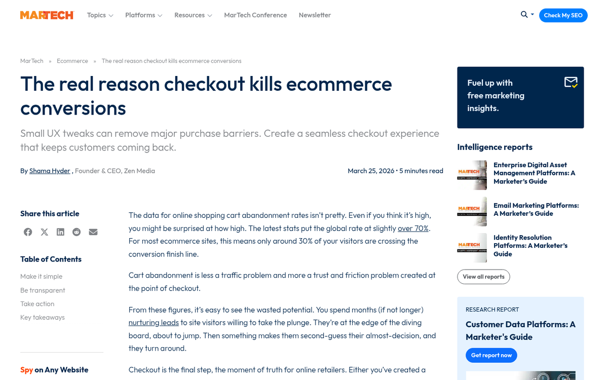 Simple landing page form with few fields